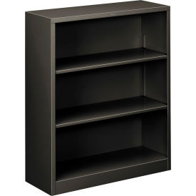 United Stationers Supply HS42ABC.S HON® Metal Bookcase, Three-Shelf, 34-1/2"W x 12-5/8"D x 41"H, Charcoal image.