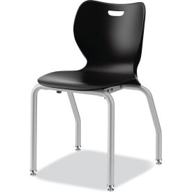 United Stationers Supply HONSL4L18EONP HON® SmartLink Four-Leg Chair, 19-1/2" x 19-5/8" x 31", Onyx Seat, Onyx Base image.
