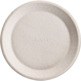 Savaday Molded Fiber Plates, 10" Diameter, Cream, 500 Plates/Case view 2