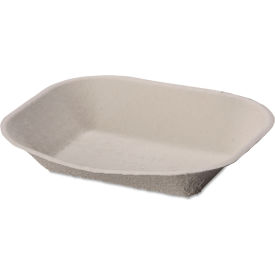 Molded Fiber Food Tray, 7"W x 9"D, Beige, Pack of 500 view 2