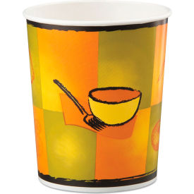 Streetside Squat Food Container, 32 oz. Capacity, 5" Diameter x 6" Height, Yellow/Green Color, 250 containers per case view 2