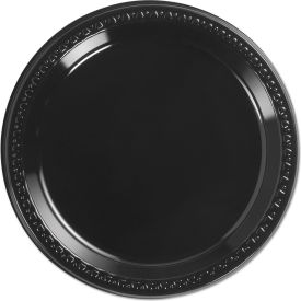 Heavyweight Plastic Plates, 9" Diameter, Black, 125 Plates/Pack, 4 Packs/Carton view 2