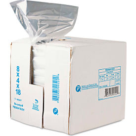 United Stationers Supply PB080418R Inteplast Group Food Bags, 8"W x 4"D x 18"L, .68 Mil, Clear, 1000/Pack image.