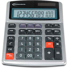 Innovera 15975 Innovera® 15971 Large Digit Commercial Calculator, 12-Digit LCD, Dual Power, Silver image.