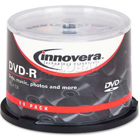 Innovera 46850 Innovera 46850 DVD-R Discs, 4.7GB, 16x, Spindle, Silver, 50/Pack image.