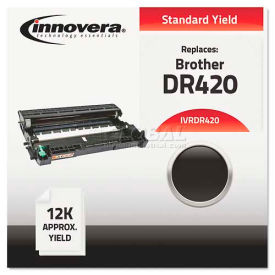 Innovera IVRDR420 Innovera® DR420 Compatible, Remanufactured, DR420 Drum, 12000 Page-Yield, Black image.