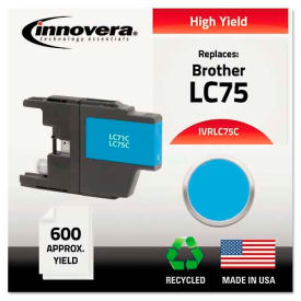 Innovera Compatible Remanufactured High-Yield LC75C Ink, 600 Page-Yield, Cyan