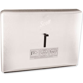 United Stationers Supply KCC 09512 Scott® Personal Seat Cover Dispenser, 16.6"W x 2.5"D x 12.3"H, Stainless Steel image.