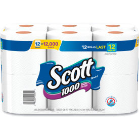 United Stationers Supply 10060 Scott® Toilet Paper, Septic Safe, 1-Ply, White, 1000 Sheets/Roll, 12 Rolls/Pack, 4 Pack/Case image.