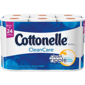 United Stationers Supply 12456 PACK Cottonelle® Clean Care Bathroom Tissue, Septic Safe, 170 Sheets/Roll, 12 Rolls/Pack image.