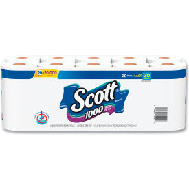 United Stationers Supply KCC 20032 Scott® Standard Roll Bathroom Tissue, Septic Safe, 1-Ply, White, 20/Pack, 2 Packs/Case image.
