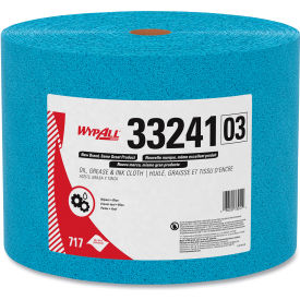 United Stationers Supply 33241 WypAll® Oil, Grease and Ink Cloths, Jumbo Roll, 9-3/5" x 13-2/5", Blue, 717/Roll image.
