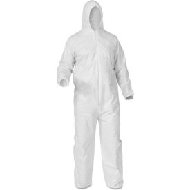 United Stationers Supply 38938 KleenGuard A35 Liquid & Particle Protection Coverall, L, White, 25/Case image.