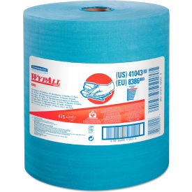 United Stationers Supply 41043 WypAll® X80 Cloths with HYDROKNIT, Jumbo Roll, 12-1/2" x 13-2/5", Blue, 475/Roll image.