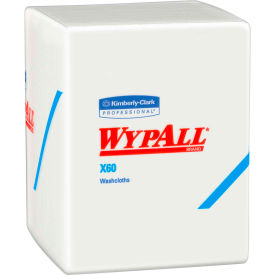 United Stationers Supply KCC 41083 WypAll X60 Washcloths, 12-1/2 x 10, White, 70/Pack, 8 Packs/Carton - KCC 41083 image.