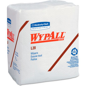 United Stationers Supply 47022 WypAll® L20 Towels, Quarter Fold, 4-Ply, 12-1/5" x 13", White, 68/Pack, 12/Case image.