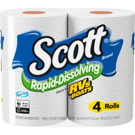 United Stationers Supply 47617 Scott® Rapid-Dissolving Toilet Paper, Septic Safe, 1-Ply, White, 231 Sheets/Roll, 48/Case image.