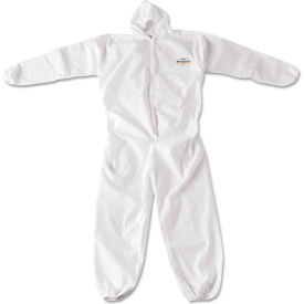 United Stationers Supply 417-49116 KleenGuard A20 Breathable Particle Protection Coveralls, Attached Hood, 3XL, White, 20/Case image.