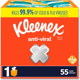 Anti-Viral Facial Tissue, 3-Ply, White, 55 Sheets/Box, 27 Boxes/Case view 2