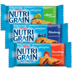 Kelloggs 3800005872 Kelloggs® Nutri-Grain Cereal Bars Apple Cinnamon, Blueberry, Strawberry, 1.3 oz., 48/Ctn image.