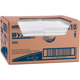Kimberly-Clark 6280 Wypall X80 Foodservice Paper Towel, 12-1/2" X 23-1/2", White/Blue, 150/Case - KIM06280 image.