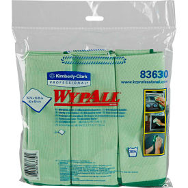 Kimberly-Clark 83630 Wypall Microfiber Cloths W/Microban, 15-3/4" X 15-3/4", Green, 6 Cloths/Pack - KIM83630 image.