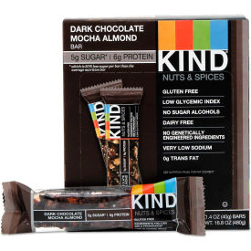 KIND LLC 18554 KIND® Nuts and Spices Bar, Dark Chocolate Mocha Almond, 1.4 oz. Bar, 12/Box image.