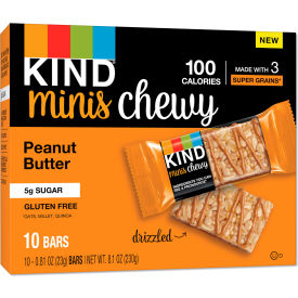 United Stationers Supply 27895 Kind® Minis Chewy, Peanut Butter, 0.81 oz, Pack of 10 image.