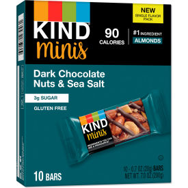 United Stationers Supply 27959 Kind® Minis, Dark Chocolate Nuts/Sea Salt, 0.7 oz, Pack of 10 image.
