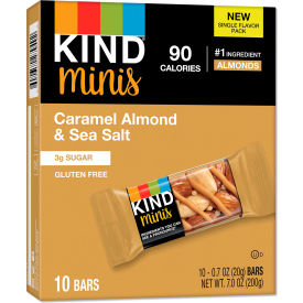 United Stationers Supply 27960 Kind® Minis, Caramel Almond Nuts/Sea Salt, 0.7 oz, Pack of 10 image.