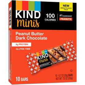 United Stationers Supply 27961 Kind® Minis, Peanut Butter Dark Chocolate, 0.7 oz, Pack of 10 image.
