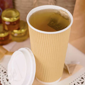Ripple Hot Cups, 20 oz. Capacity, Kraft/White, 500/Carton view 2