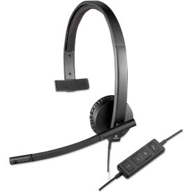 Essendant (Tech products) - ACCT # 88925 LOG981000570 Logitech® USB H570e Over-the-Head Wired Headset, Monaural, Black image.
