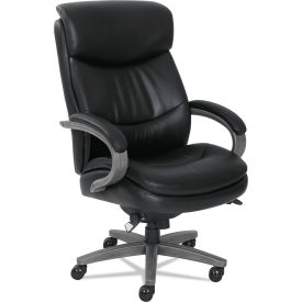 United Stationers Supply LZB48961A La-Z-Boy®Woodbury Series Big & Tall Executive Chair, 400 lb. Capacity, Leather, Black image.