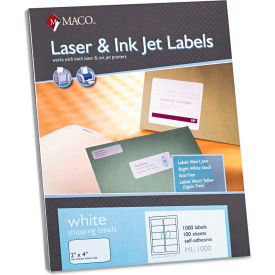 Maco Tag & Label ML1000 Maco® White All-Purpose Labels, 2 x 4, 1000/Box image.