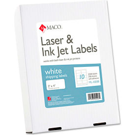 Maco Tag & Label ML1000B Maco® White All-Purpose Labels, 2 x 4, 2500/Box image.
