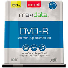 Maxell Corp. Of America 638014 Maxell 638014 DVD-R Discs, 4.7GB, 16x, Spindle, Gold, 100/Pack image.