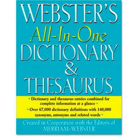 Merriam-Webster Hardback FSP0471 Merriam Webster All-In-One Dictionary/Thesaurus, Hardcover, 768 Pages image.