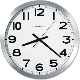 Howard Miller Clock Co 625450 Howard Miller® Spokane Wall Clock, 15.75" Overall Diameter, Silver Case, 1 AA image.