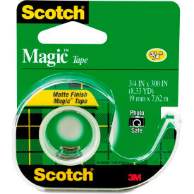 3m 105****** Scotch® Magic Tape w/Refillable Dispenser, 3/4" x 300", Clear image.