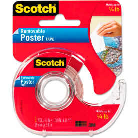 3m 109****** Scotch® Wallsaver Removable Poster Tape, Double-Sided, 3/4" x 150", w/Dispenser image.