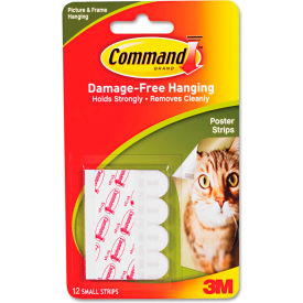 3m 17024ES 3M Command™ Poster Strips, White, 12/Pack image.