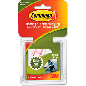 3M Command Poster Strips Value Pack, White, 48/Pack