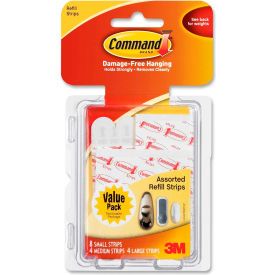 3m 17200CLRES 3M Command™ Assorted Refill Strips, White, 16/Pack image.