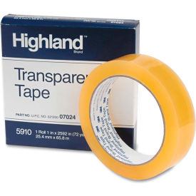 3m 591012592 Highland™ Transparent Tape, 1" x 2592", 3" Core, Clear image.