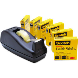 3m 6656PKC40 Scotch® 665 Double-Sided Tape with C40 Dispenser, 1/2" x 900", 6/Pack image.