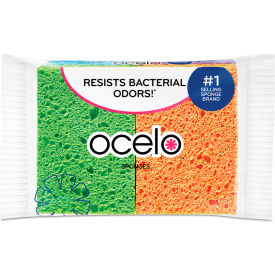 3M 7274FD ocelo™ Vibrant Color Sponges, 4-3/4X 3X3/5, Assorted Colors, 4/Pack image.