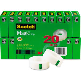 3m 810K20 Scotch® Magic Tape Value Pack, 3/4" x 1000", 1" Core, Clear, 20/Pack image.
