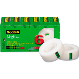 3m 810K6 Scotch® Magic Tape Refill, 3/4" x 1000", 6/Pack image.