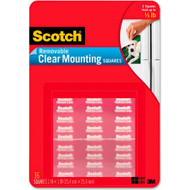 3m 859 Scotch® Mounting Squares, Precut, Removable, 11/16" x 11/16", Clear, 35/Pack image.